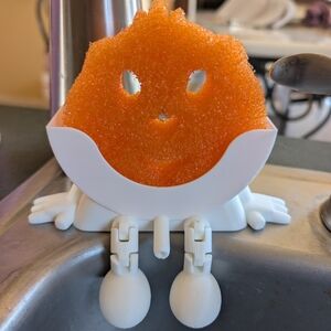 Cute Sink Sponge Holder with Orange Scrub Sponge